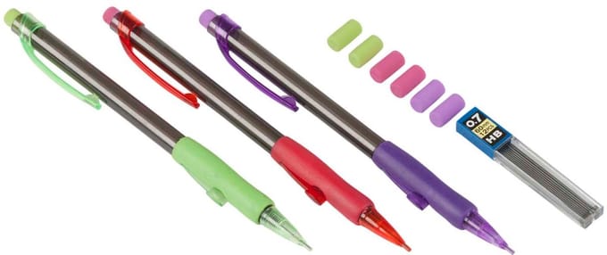 Top Write navul potlood 3 stuks met navulling en gum.