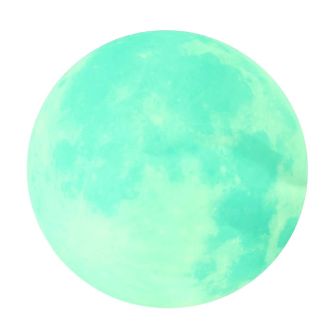 Cyaan Groen Licht Maan Ontwerp Fluorescerende Muursticker Zelfklevende Decoratieve Sticker Decal blue