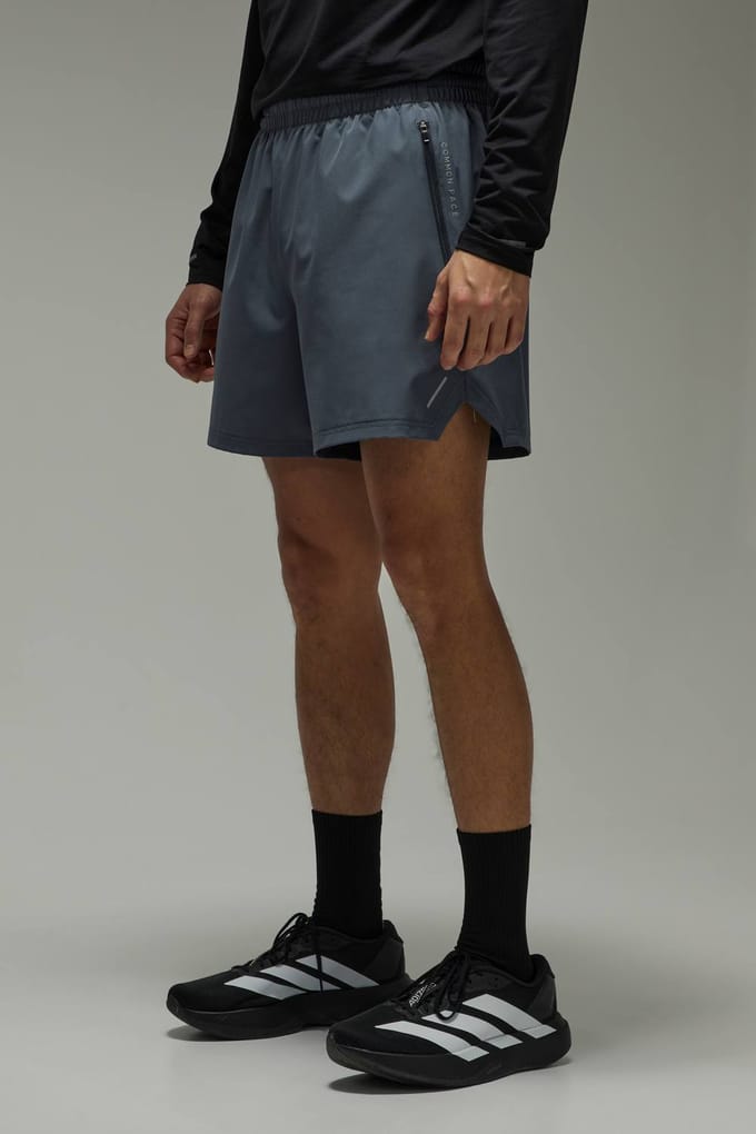 Hardloopshort Met Dubbele Tailleband 5 Inch Gewone Pasvorm | Dark Grey | Size XS