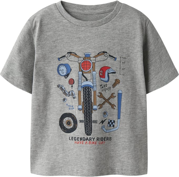 NAME IT - NMMBO SS NREG TOP BOX - Jongens - T-shirts - grijs - maat 98