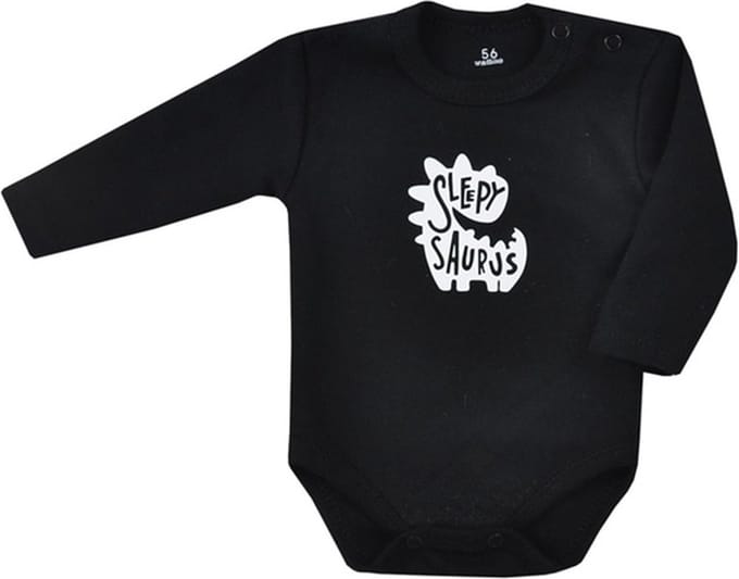 Koala Baby- SLEEPY SAURUS- romper met lange mouwen - 100 % katoen- zwart 68