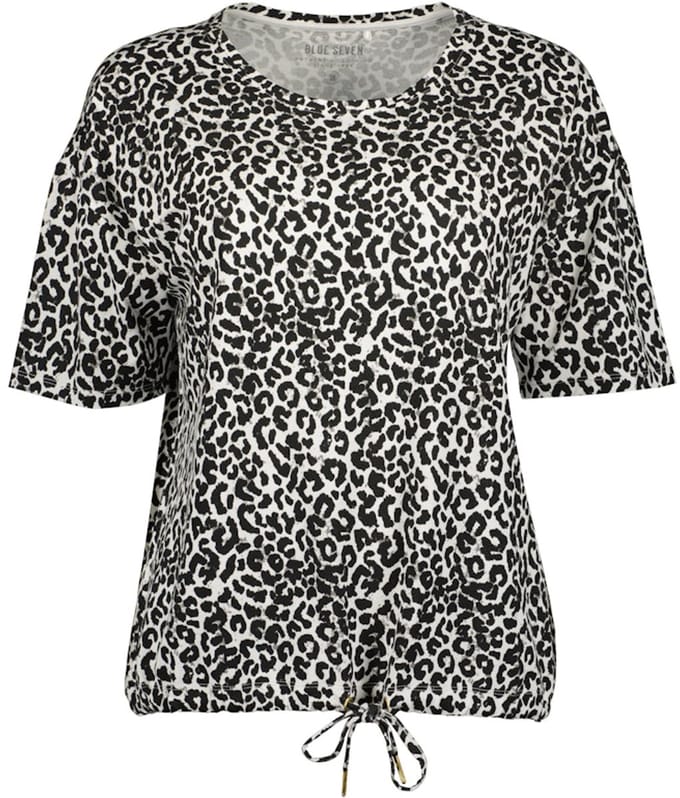 Blue Seven - Shirt 105876 zwart/wit print KM Blue Seven - maat 48
