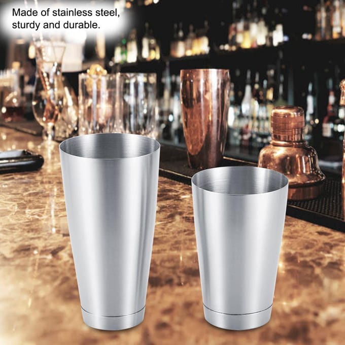 Shaker à cocktail robuste et durable en acier inoxydable pour bar, cuisine et maison(argent) gray