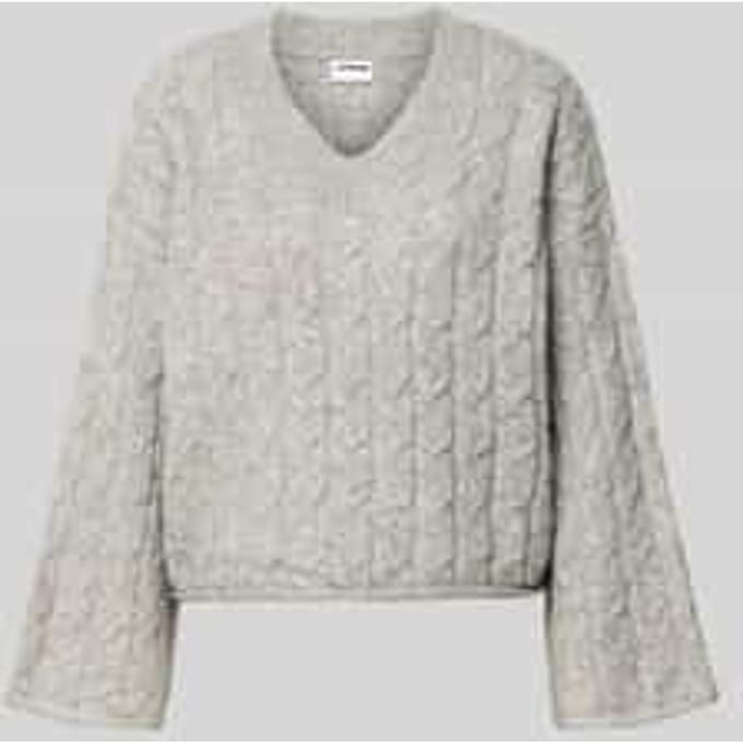 Gebreide pullover met wol en kabelpatroon, model 'MELOISE'