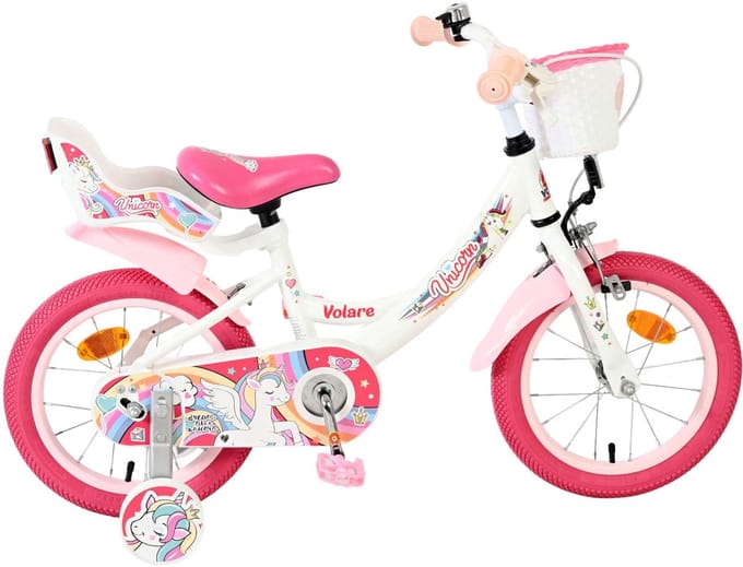 Volare Bicycles Unicorn Kinderfiets - Meisjes - 14 inch - Wit Fietsen
