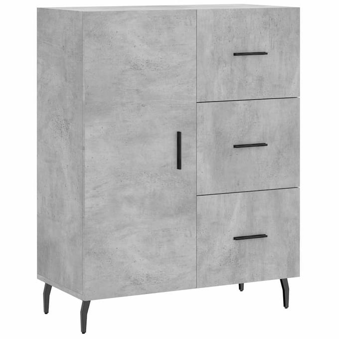 vidaXL - Dressoir - 69,5x34x90 - cm - bewerkt - hout - betongrijs