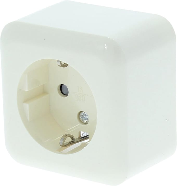 Contactdoos Opbouw 1Voudig Kindbev Randaarde - Creme