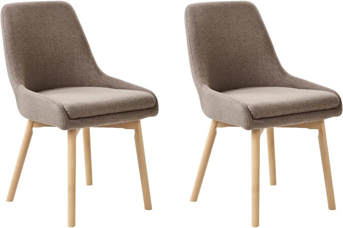 MELFORT - Eetkamerstoel - Bruin - Polyester