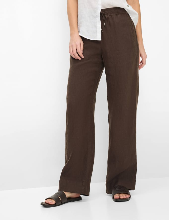 Brax Dames Broek  Style FARINA dark ebony, donkerbruin, maat 36