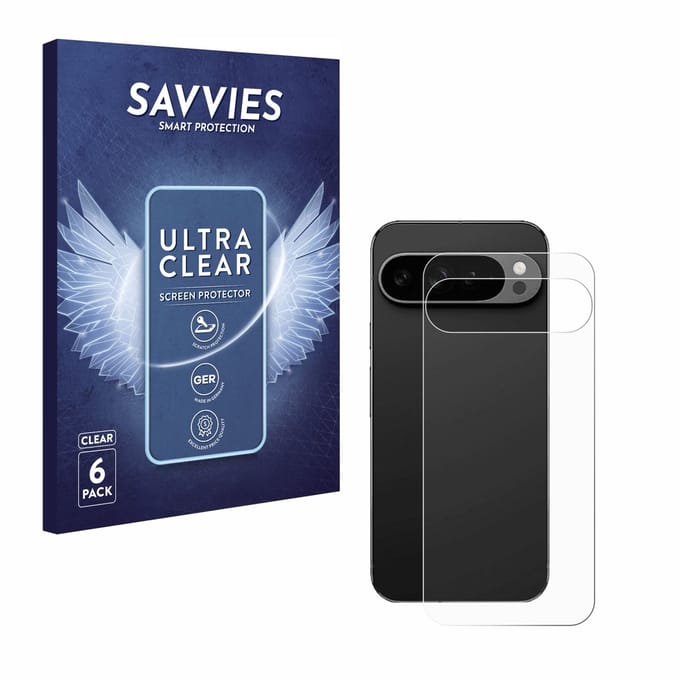 Savvies - Screenprotector voor Google Pixel 9 Pro XL (Achterkant) - Folie Beschermfolie transparant 6 Stuks