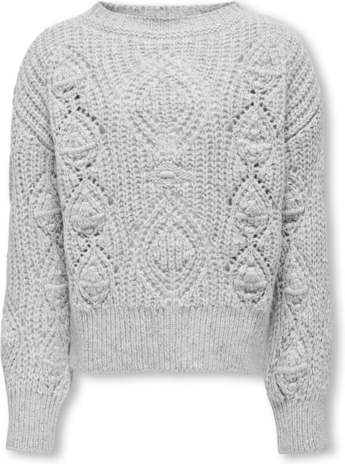 Kids trui ROSETTA Light Grey Melange Silver Glitter Regular Fit