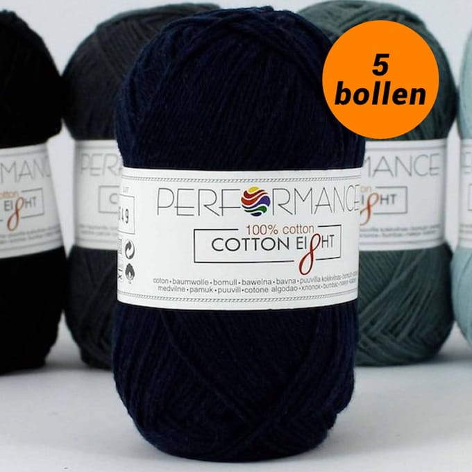 Cotton eight haakkatoen donker groen (1290) - 5 bollen van 1 kleur