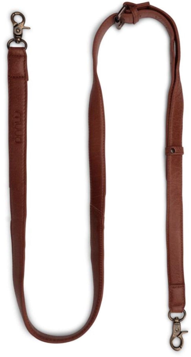 MUUD Caia. Handgemaakt leren tassen handvat 127-150 x 2 cm