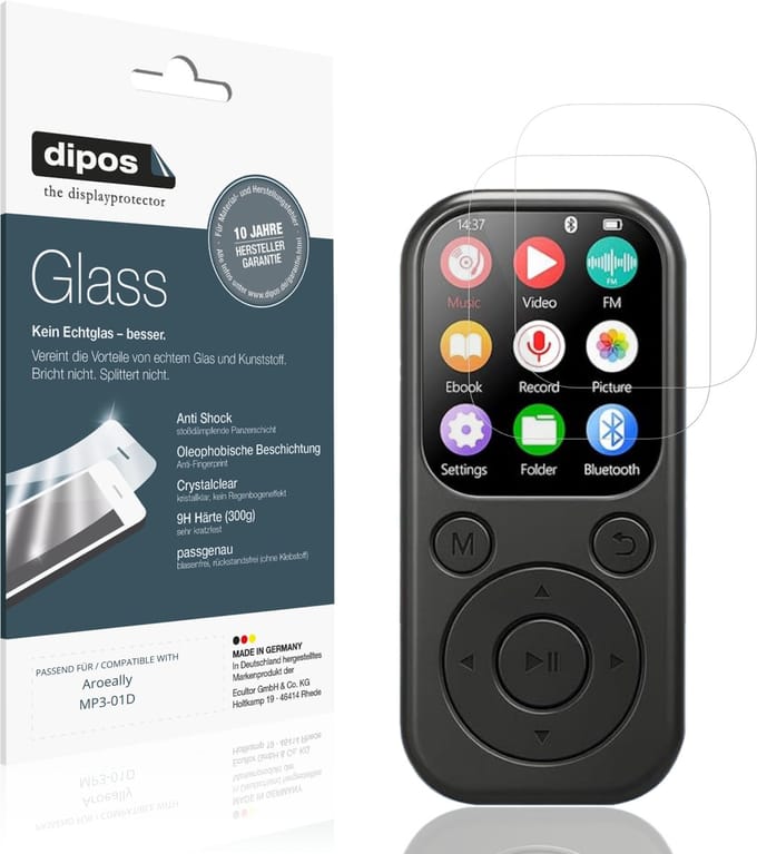 dipos – 2x Pantserfolie geschikt voor Aroeally MP3-01D | 9H Screenprotector