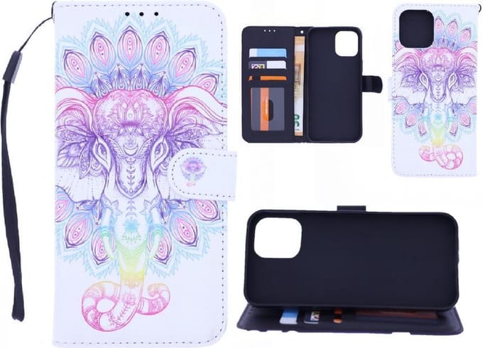 Bookcase Geschikt voor: iPhone 12 Pro Max hoesje met print - Elephant 3D