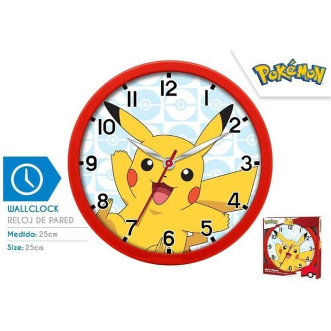 Pokemon Wandklok Pikachu - super gave klok