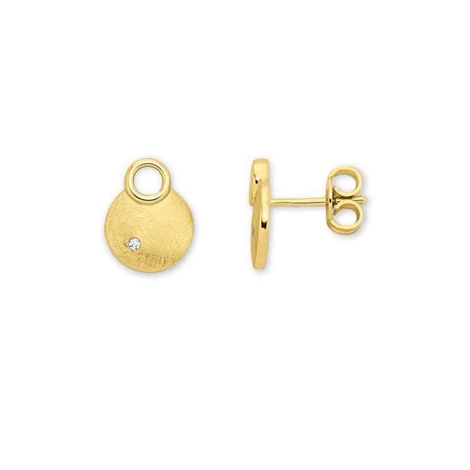 Orolino Ohrringe Gold 585 glanz/matt mit 2x Brillant 0,02ct.