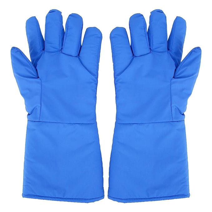 38 cm lange cryogene handschoenen, waterdicht, bestand tegen lage temperaturen en bescherming tegen vloeibare stikstof blue