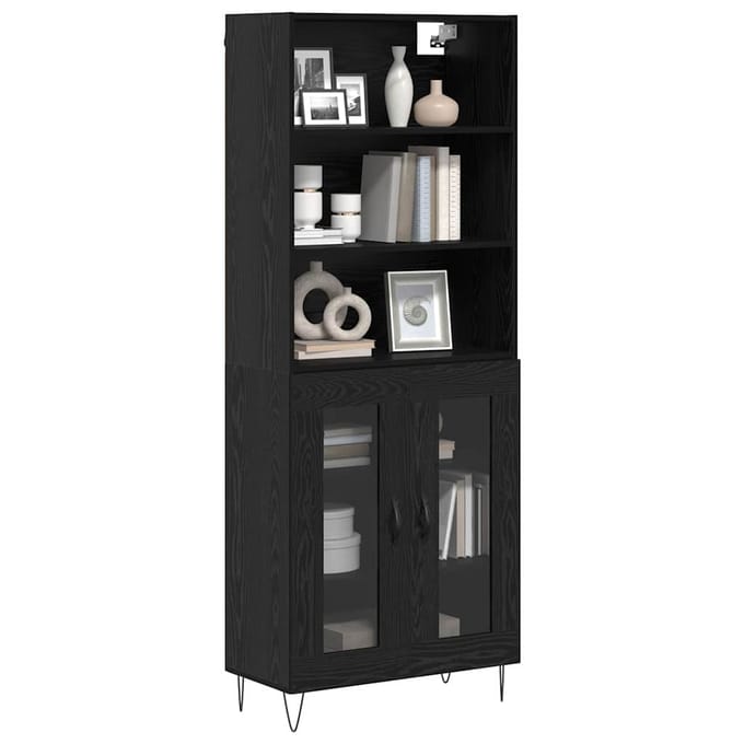 vidaXL - Highboard - 2 - st - Zwart - Eiken - 69,5 - x - 34 - x - 180 - cm