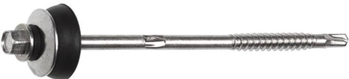 Dak & Gevel - Golfplaatbout - 6,5 x 180mm - RVS - Deeldraad (100 stuks)