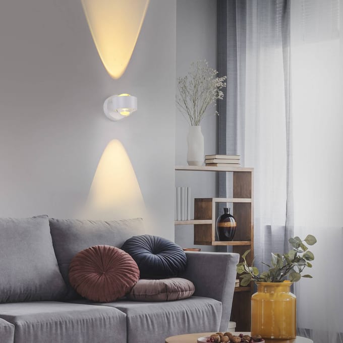 JUST LIGHT. GmbH JUST LIGHT. LED wandlamp op accu Chia, wit, ijzer, 3.000 K