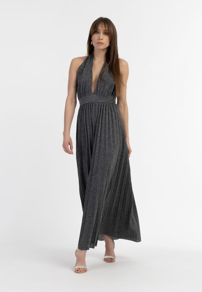 Faina Maxi jurk Dames zwart zilver