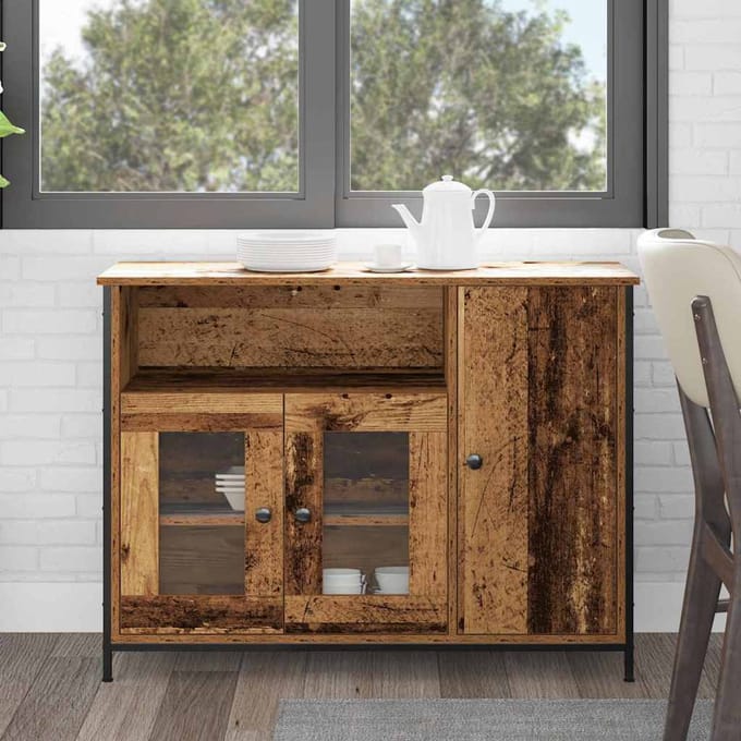 vidaXL - Dressoir - Oudhout - 100 - x - 35 - x - 75 - cm