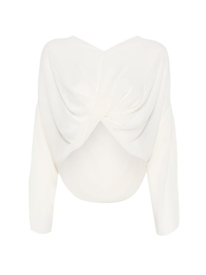 mm6 maison hamer top witte vrouw lange mouwen