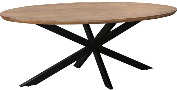 Goossens Nilo Eettafel - Hout - 240 x 76 x 110 cm - Ovaal - bruin