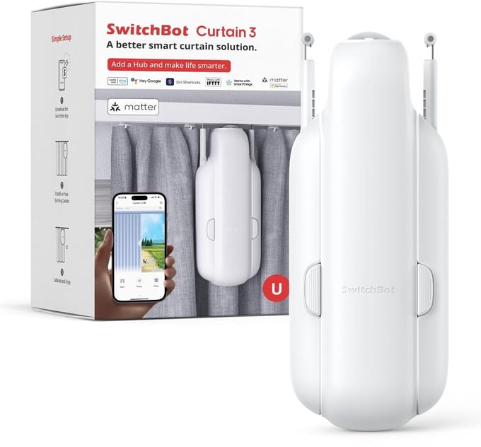 Slimme Gordijnopener U-Rail – Automatisch – Bluetooth App & Timer – Stille Motor – Tot 18 kg