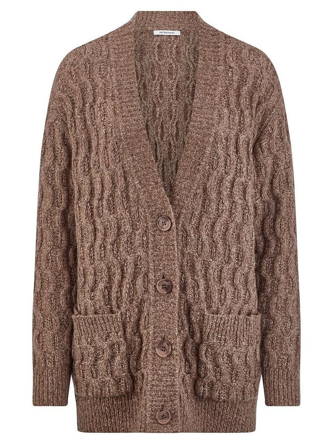 Vest in trendy oversized stijl Van Peter Hahn bruin