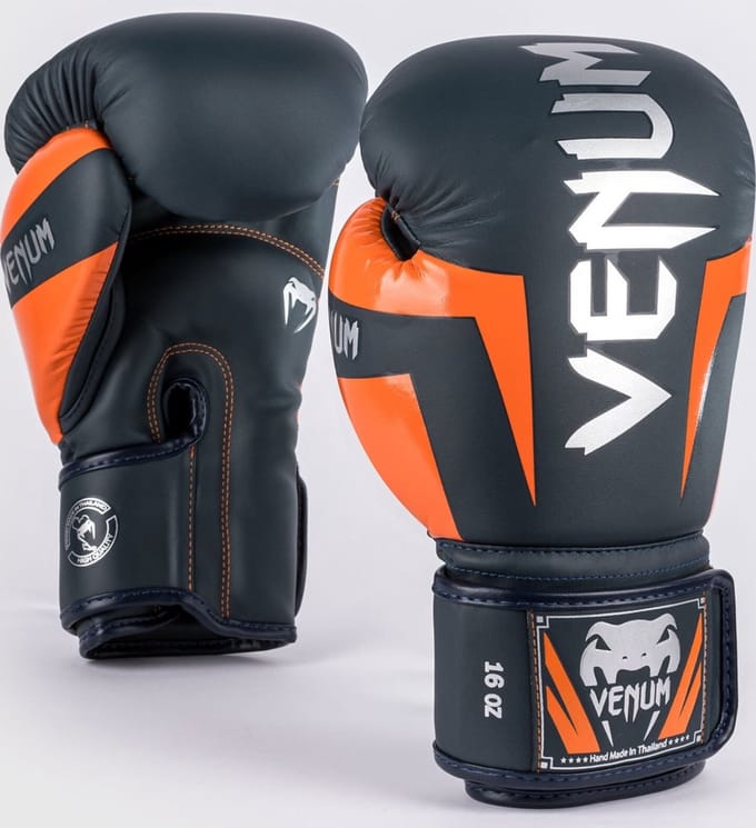Venum Elite (Kick)Bokshandschoenen Navy Zilver Oranje