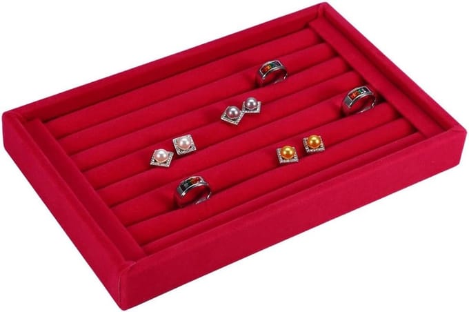Sieradenopbergdoos voor Ringen en Oorbellen, 7 Slots, Geschikt voor 50-70 Ringen en Accessoires