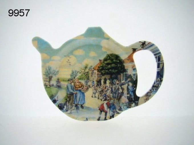 Geharo theetipje Aap Noot Mies vertelselplaat – Melamine – 13 cm