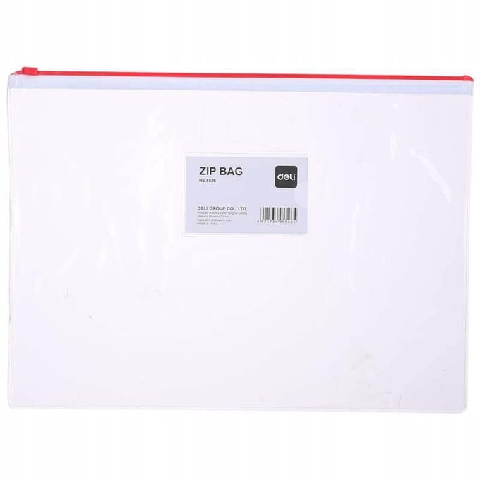 Deli A4 Transparant Ritsmap - Horizontaal, Rood