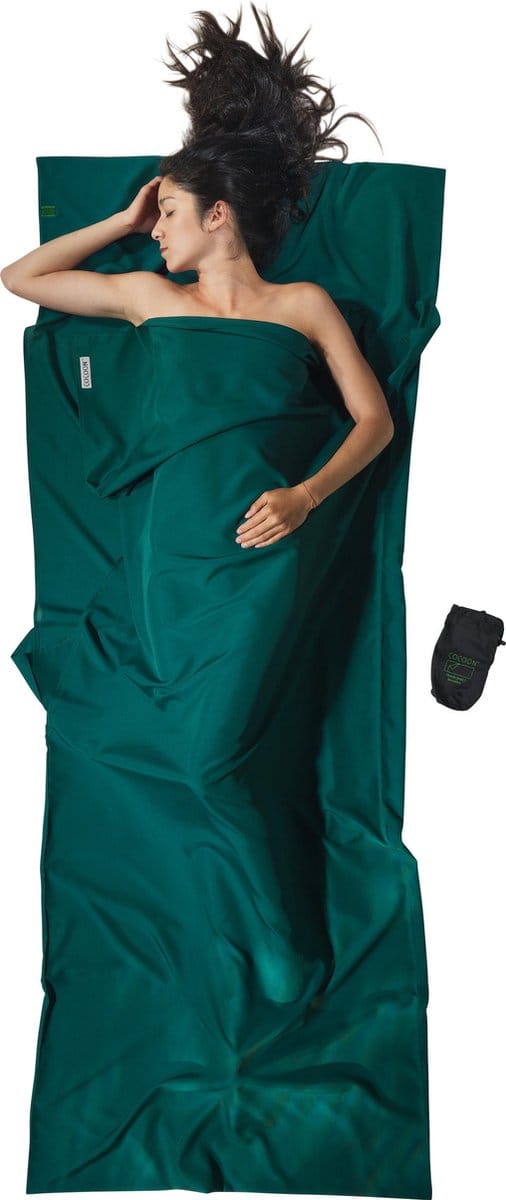 Cocoon Travelsheet, Microfiber (Maat - 220 x 90 cm, Kleur - Moss green)