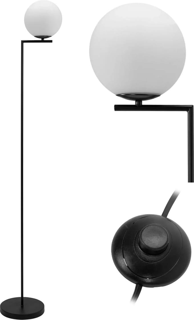 TooLight Elegante staande lamp - zwart - 18 x 150 cm - sfeervolle glamourstijl