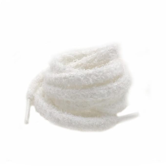 JHUBERS- Schoenveters 100 cm - Elastische Veters - Pluche Veters - Rond - Wit - 8 mm Diameter