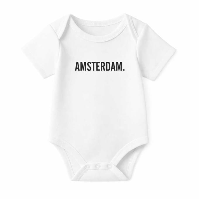 Romper Amsterdam - wit - korte mouw