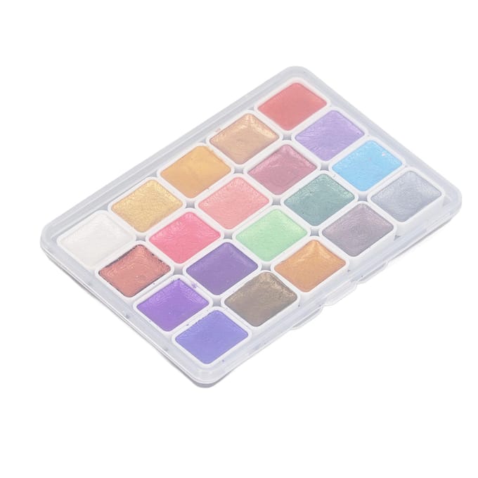 Glitter Aquarelverf Set Parelmoer Oplosbare Metallic Kleuren Aquarelverf voor Glans gray