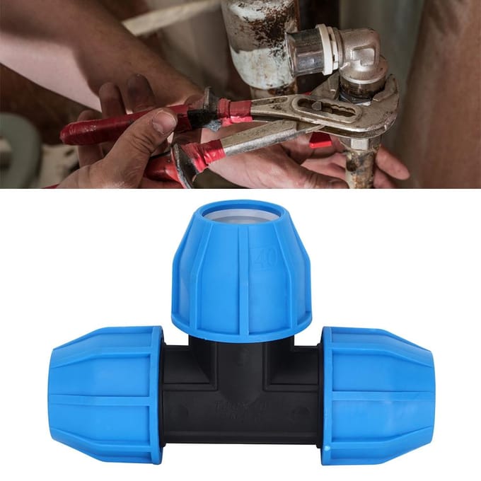 PE Plastic 40mm T-stuk Connector Waterleiding Fitting Verbindingsaccessoires