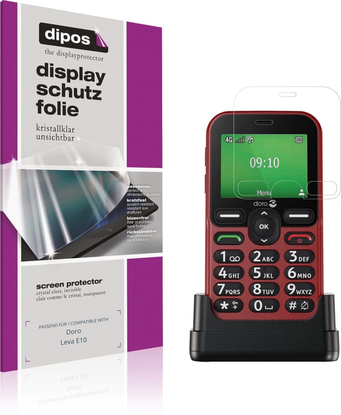 dipos – 4x Beschermfolie geschikt voor Doro Leva E10 | Krasbestendige & heldere Screenprotector Ultra-Thin