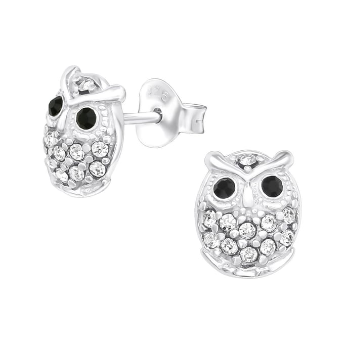 Montebello Oorbellen Alodie - 925 Zilver E-Coating - Uil - 7x8mm