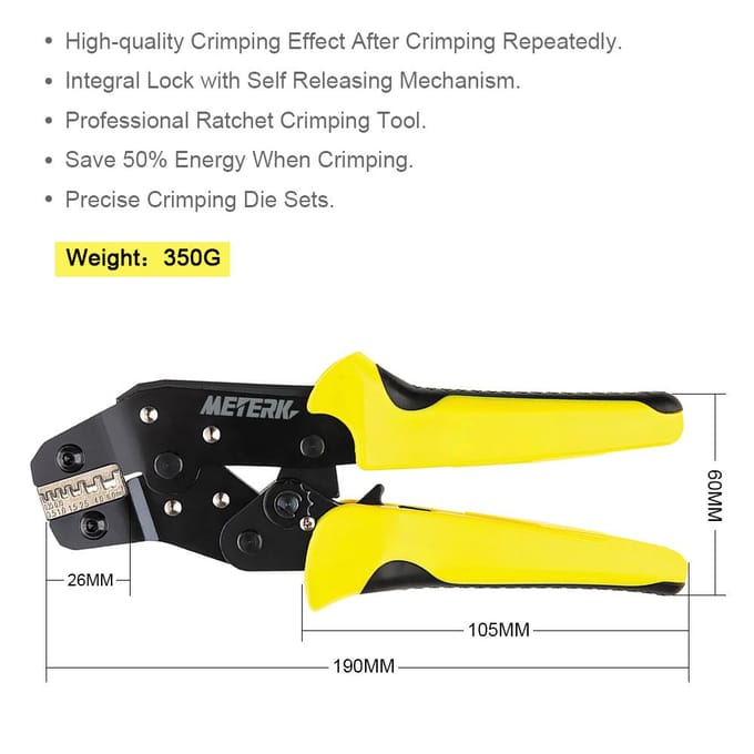 4 In 1 Draad Crimpers Techniek Ratel Terminal Krimptang Adereindhuls Crimper Tool yellow