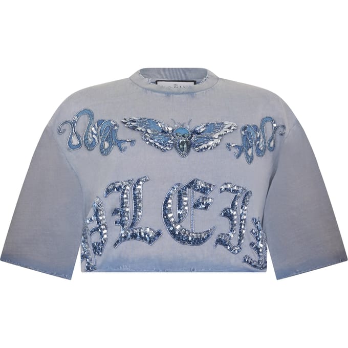 Cropped T-Shirt Butterfly Tattoo