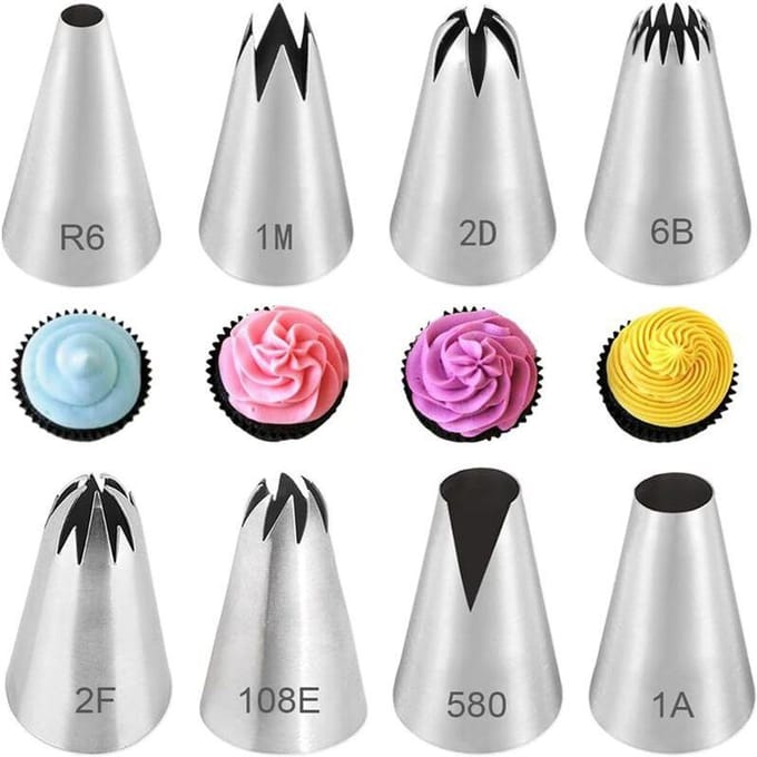 Ensemble de 8 douilles à pâtisserie 8-piece Set gray