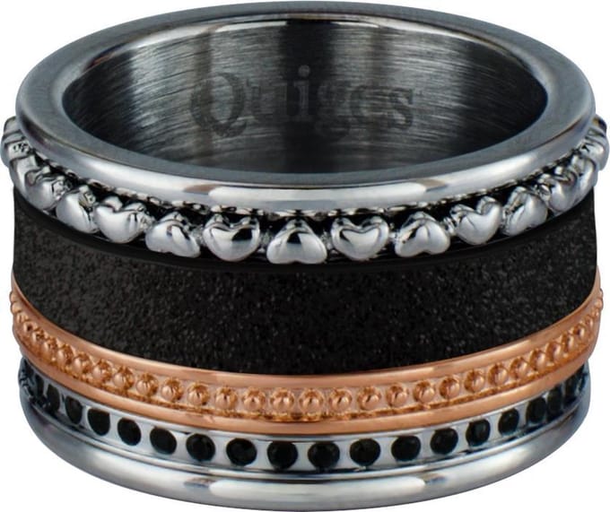 Quiges Dames Stapelring Set RVS Multi - Maat 18 - Hoogte 10mm - SRS00118