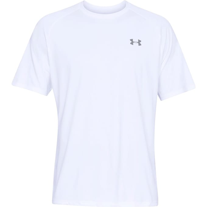 Under Armour UA Tech 2.0 SS Tee-WHT Heren Sportshirt - Wit - Overcast Grijs