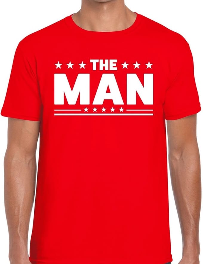 The Man heren shirt rood - Heren feest t-shirts L