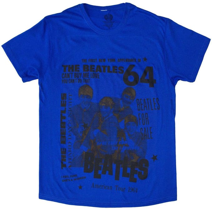 The Beatles - 1964 Heren T-shirt - M - Blauw